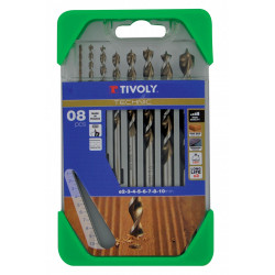 Coffret 8 forets technic bois, Diam.2-3-4-5-6-7-8-10 mm TIVOLY de marque TIVOLY, référence: B5794500