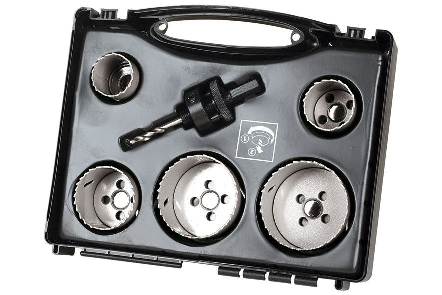 wolfcraft Coffret de Scies Cloches BiM Électricité et Plomberie Diam. 3540516568 mm Prof. de Coupe 40 mm réf. 3764000