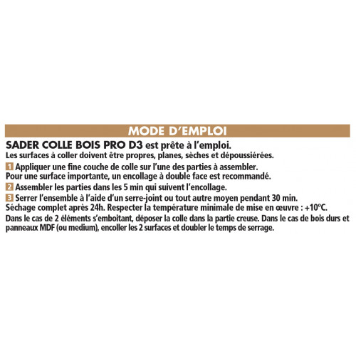 Colle à bois SADER Prise rapide, 250G