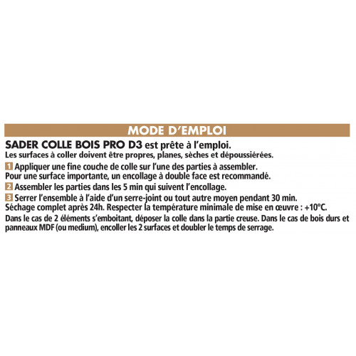 Sader colle bois pro D3 750G