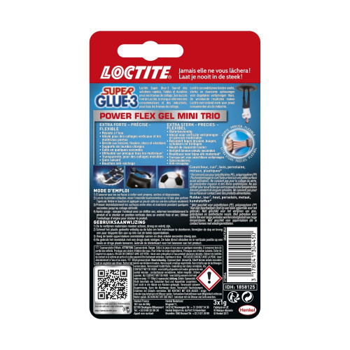 Colle glue gel Super glue 3 power flex LOCTITE, 3 g - Loctite