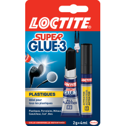 Colle glue liquide Super glue 3 plastique LOCTITE, 2 g de marque Loctite, référence: B5798700