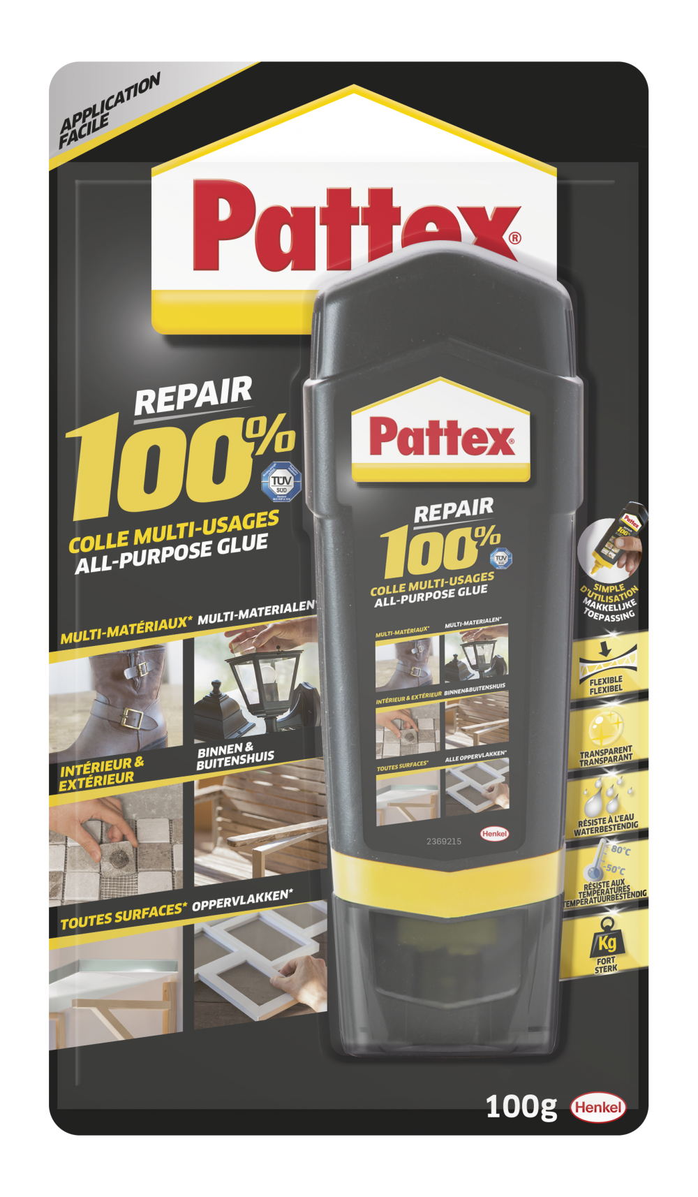 Colle réparation gel 100% multi usages PATTEX, 100 g