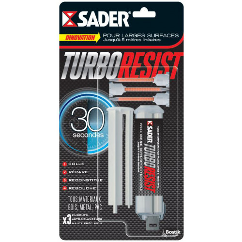 Colle réparation Turbo resist SADER, 10 g - Sader