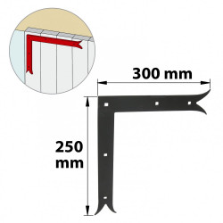 Contre équerre acier prépeint, H.250 x L.300 x P.4 mm - AFBAT