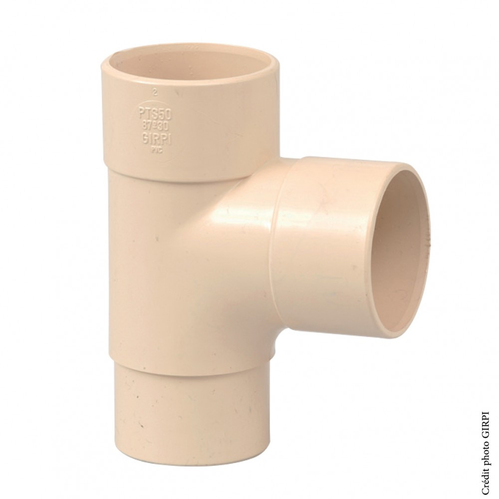Culotte 87.3° pvc sable GIRPI Dév.16 cm Diam.50 mm