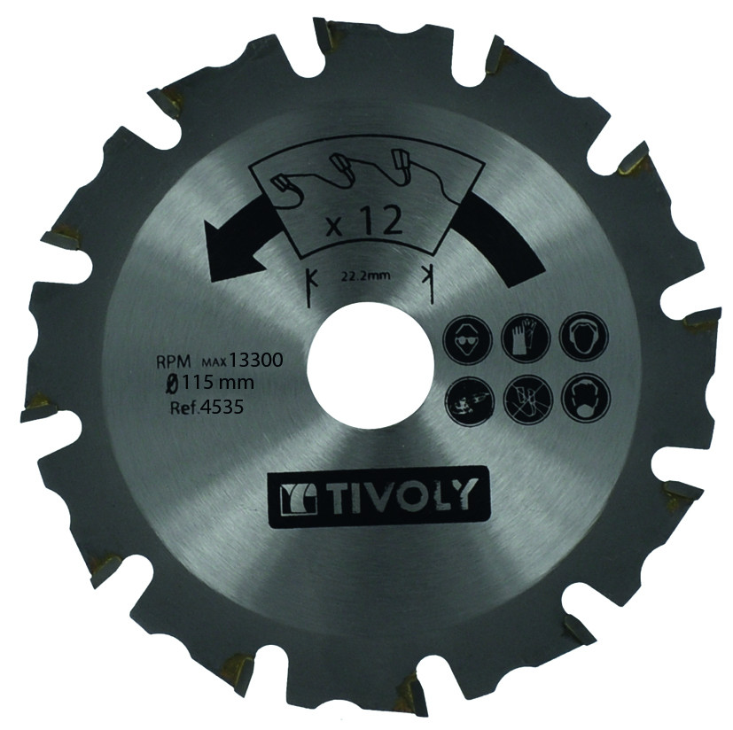 Disque à sculpter TIVOLY pour meuleuse angulaire 115 mm Tronçonner le bois et les corps étrangers - vue 3