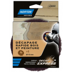 Disque décapant express NORTON, 115 mm, bois et vernis de marque NORTON, référence: B5821300