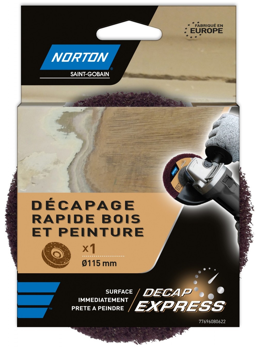 Disque de meuleuse Decap Express bois Norton Ø115 mm - vue 2
