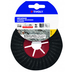 Disque ébarbage semi-rigide pour matériaux TIVOLY Grain 80, Diam.115 mm - TIVOLY