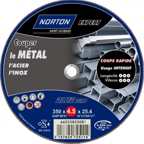Disque métal pour métal NORTON, Diam.350 mm - NORTON