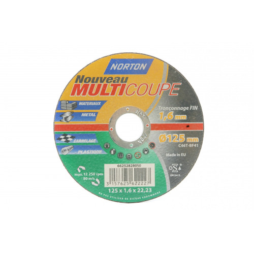 Disque multi-coupe pour multimatière NORTON, Diam.125 mm - NORTON