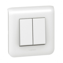 Double interrupteur va-et-vient Mosaic, blanc, LEGRAND de marque LEGRAND, référence: B5823000
