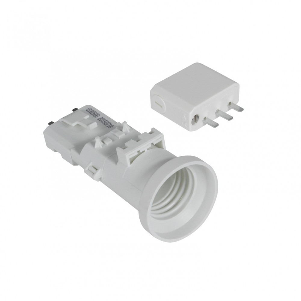 Debflex Stecknuss B22 + Stecker DCL 2P+T – Weiß, Für Provisorische Beleuchtung