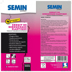 Enduit de rebouchage SEMIN Elastique 0.33 kg en pâte, intérieur / extérieur de marque SEMIN, référence: B5830200