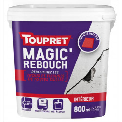 Enduit de rebouchage TOUPRET + spatule 800ml en pâte allégée pour mur et plafond de marque Toupret, référence: B5830400