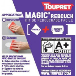 Enduit de rebouchage TOUPRET + spatule 800ml en pâte allégée pour mur et plafond - Toupret