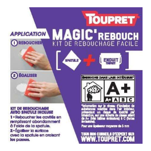 TOUPRET - Enduit rebouchage 800ml avec spatule - Kit de réparation Magic  Retouch TOUPRET pour reboucher les trous et - Livraison gratuite dès  120€