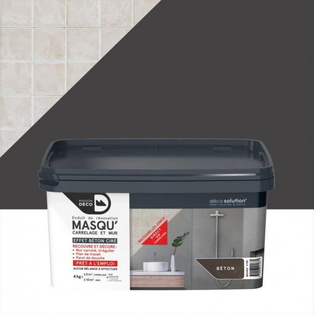 Enduit Masqu'carrelage et mur MAISON DECO, béton, 4 kg