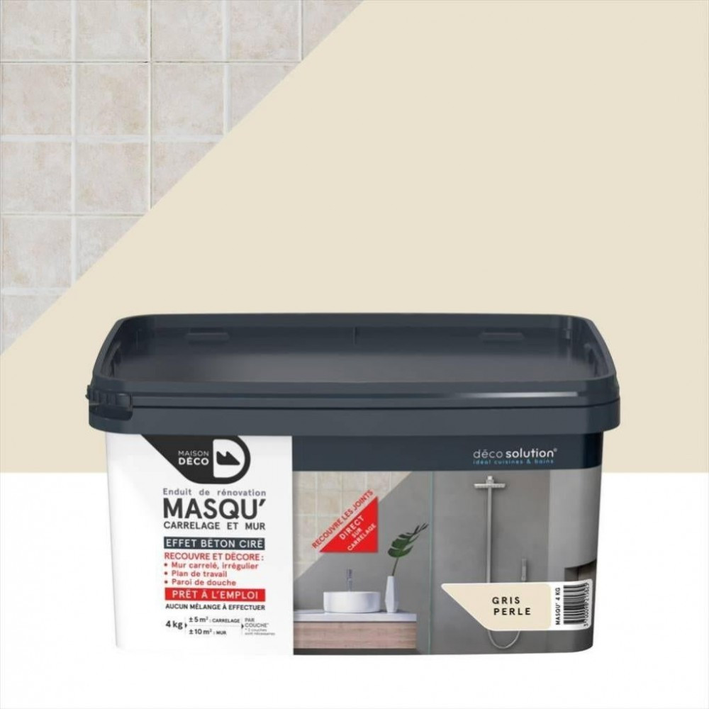 Enduit Masqu'carrelage et mur MAISON DECO, gris perle, 4 kg
