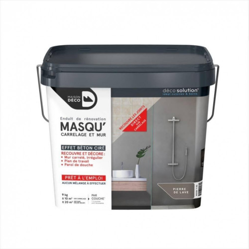 Enduit Masqu'carrelage et mur MAISON DECO, Pierre de lave, 9 kg - MAISON DECO