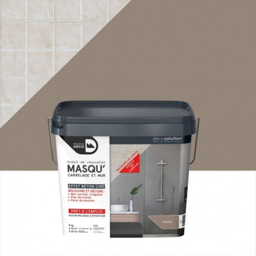 Enduit Masqu'carrelage et mur MAISON DECO, Taupe, 9 kg - MAISON DECO