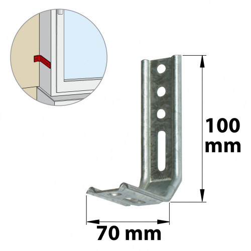 Equerre de fixation acier prépeint, H.100 x L.70 x P.30 mm - AFBAT