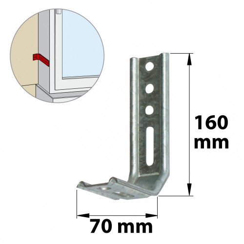 Equerre de fixation acier prépeint, H.160 x L.70 x P.30 mm - AFBAT