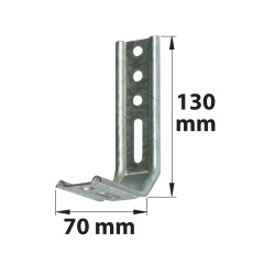 Equerre de fixation acier zingué, H.130 x L.70 x P.30 mm - AFBAT