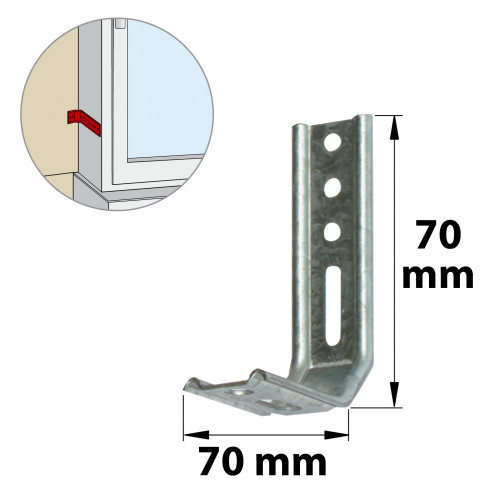 Equerre de fixation acier zingué, H.70 x L.70 x P.30 mm - AFBAT