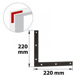 Equerre découpée acier prépeint, H.220 x L.220 x P.4 mm - AFBAT