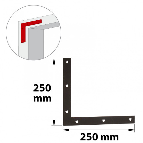 Equerre découpée acier prépeint, H.250 x L.250 x P.4 mm - AFBAT