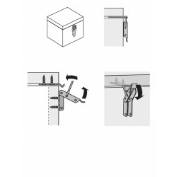 Fermoir à levier acier HETTICH, L.74 x l.18 mm - HETTICH