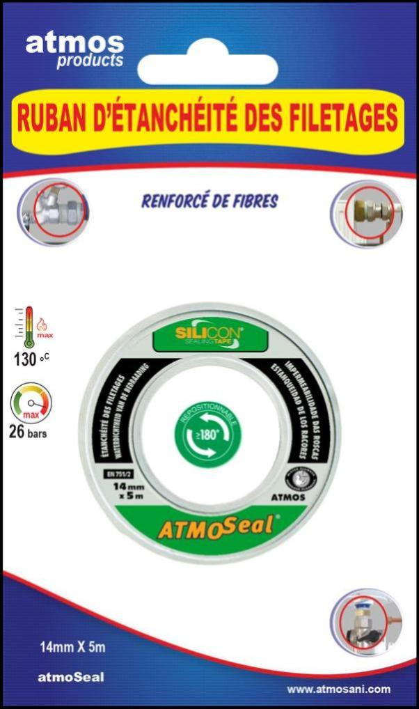 Ruban d'étanchéité des filetages Atmoseal 14 mm x 5 - vue 2