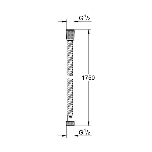 Flexible de douche L.175 cm chrome, GROHE Vitalioflex - GROHE