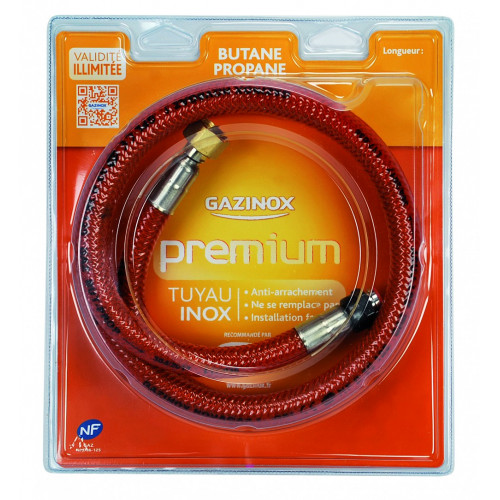 Flexible inox gaz bp validité illimitée garantie à vie, H1.5m MASTERINOX Premium - GAZINOX