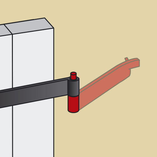 Gond acier prépeint, H.70x Diam.14 mm - AFBAT