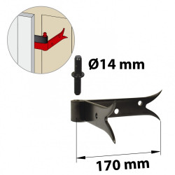 Gond d'angle acier prépeint, H.85x Diam.14 mm - AFBAT