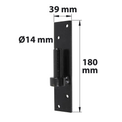 GOND PLATINE BOUT CARRE D14 H180MM NOIR acier prépeint, H.180x Diam.14 mm de marque AFBAT, référence: B5863100