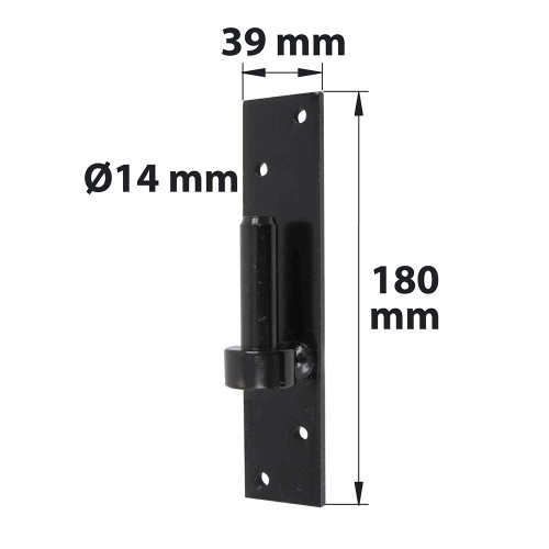 GOND PLATINE BOUT CARRE D14 H180MM NOIR acier prépeint, H.180x Diam.14 mm - AFBAT