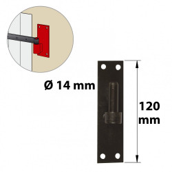 Gond sur platine acier prépeint, H.120x Diam.14 mm - AFBAT