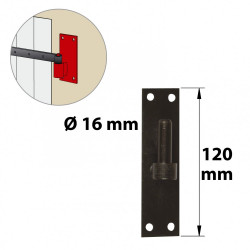 Gond sur platine acier prépeint, H.120x Diam.16 mm - AFBAT