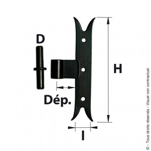 Gond tableau acier prépeint, H.235x Diam.14 mm - AFBAT