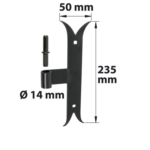 Gond tableau acier prépeint, H.235x Diam.14 mm - AFBAT