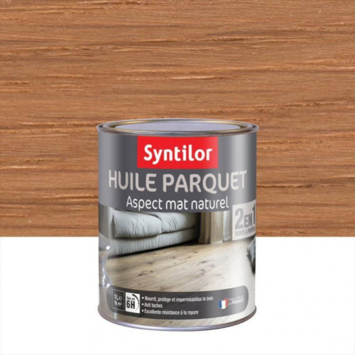 Huile parquet 2 en 1 SYNTILOR naturelle mat 1 l - SYNTILOR
