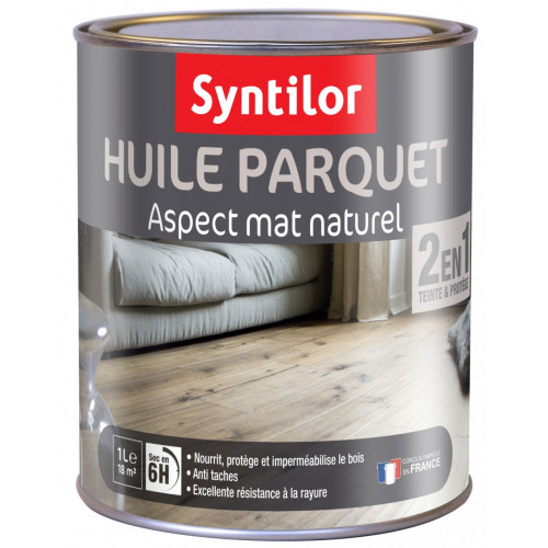 Huile parquet 2 en 1 SYNTILOR naturelle mat 1 l - SYNTILOR