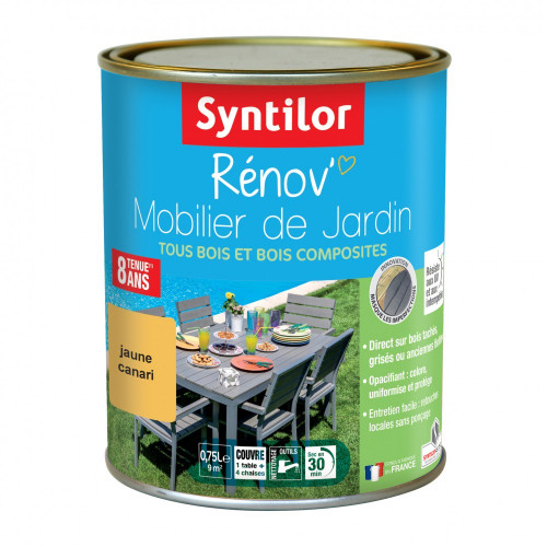 Huile SYNTILOR Rénov mobilier jaune canari mat, 0.75 l - SYNTILOR