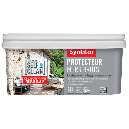 Imperméabilisant façade Protecteur murs bruts self clean incolore 2,5L - SYNTILOR