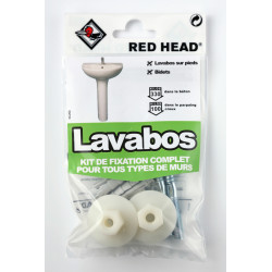 kit chevilles à expansion lavabo RED HEAD, Diam.10 x L.30 mm - Red head