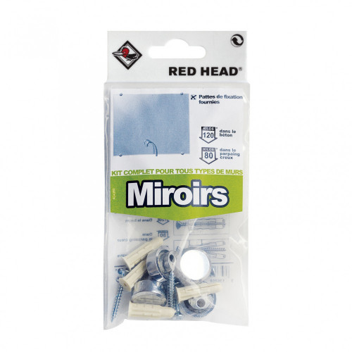 kit chevilles à expansion miroir RED HEAD, Diam.6 x L.25 mm - Red head